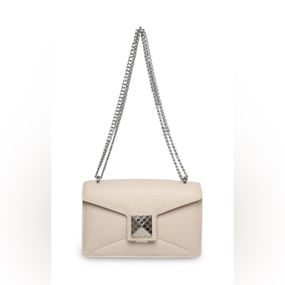 Steve Madden Ivory Shoulder Bag with Silver Chain
